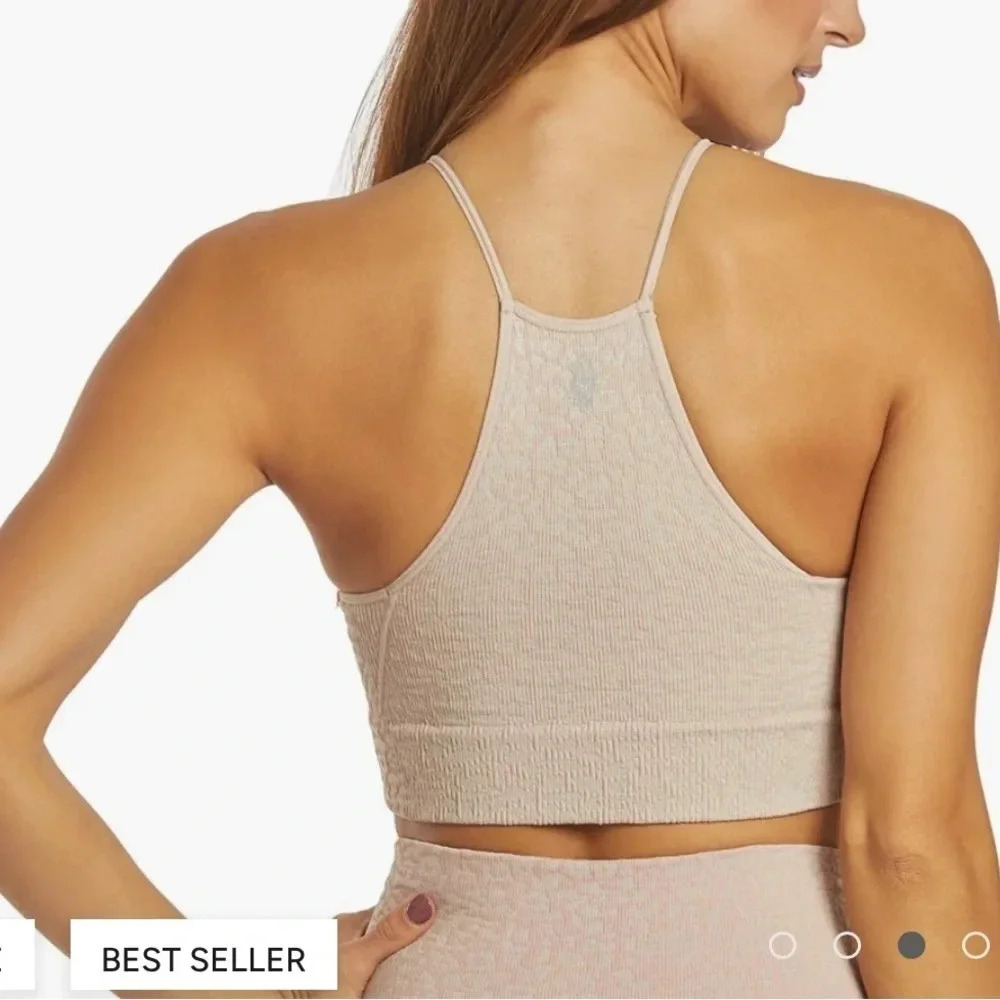 Free PeopleMovement High Neck Black and Grey Leopard Yoga Sports Bra M - Picture 10 of 10